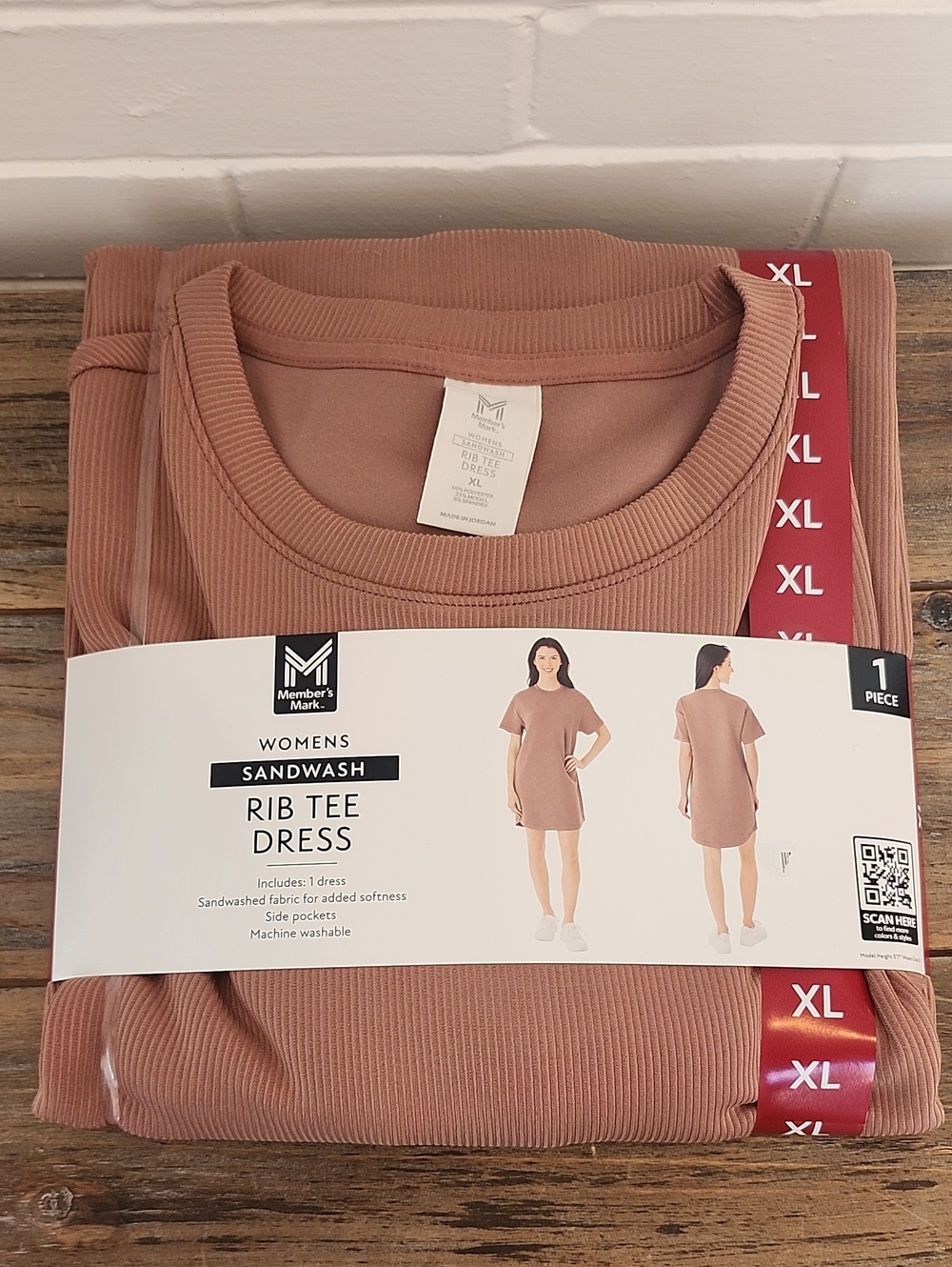 Rib Tee Dress - Dusty Rose (XL)